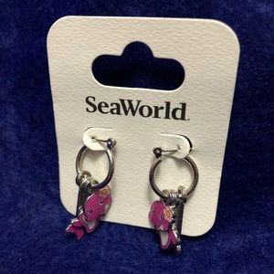 SeaWorld Pink Shamu Dolphin Earrings